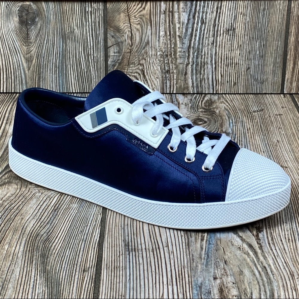 COPY - Prada Satin Low Top Textured Cap Platform Sneakers